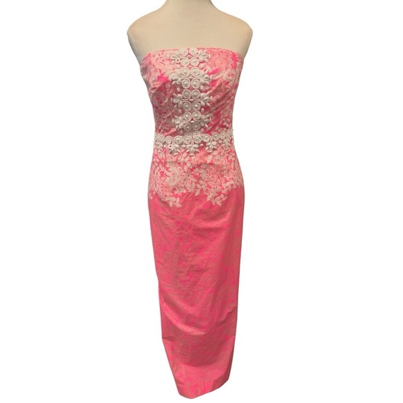 Elegant Pink Strapless Dress - Picture 8 of 13